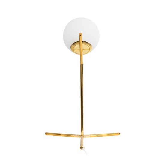 GloboStar® ELFIS GOLD 01551 Μοντέρνο Επιτραπέζιο Φωτιστικό Πορτατίφ Μονόφωτο 1 x E27 Χρυσό Μεταλλικό με Λευκό Γυαλί Μπάλα Φ15 x Υ53cm GloboStar® ELFIS GOLD 01551 Μοντέρνο Επιτραπέζιο Φωτιστικό Πορτατίφ Μονόφωτο 1 x E27 Χρυσό Μεταλλικό με Λευκό Γυαλί Μπάλα Φ15 x Υ53cm