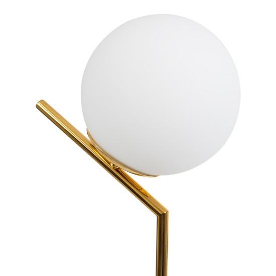 GloboStar® ELFIS GOLD 01551 Μοντέρνο Επιτραπέζιο Φωτιστικό Πορτατίφ Μονόφωτο 1 x E27 Χρυσό Μεταλλικό με Λευκό Γυαλί Μπάλα Φ15 x Υ53cm GloboStar® ELFIS GOLD 01551 Μοντέρνο Επιτραπέζιο Φωτιστικό Πορτατίφ Μονόφωτο 1 x E27 Χρυσό Μεταλλικό με Λευκό Γυαλί Μπάλα Φ15 x Υ53cm