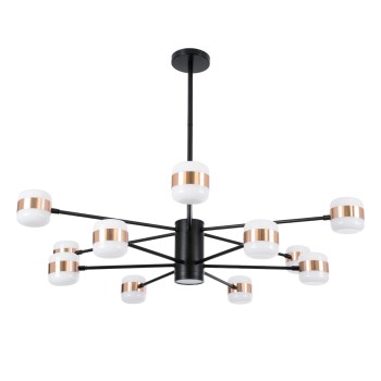 GLOBOSTAR® ORNATE 01553 Μοντέρνο Φωτιστικό Οροφής LED 104W 8320lm 360° AC 220-240V IP20 Φυσικό Λευκό 4500K - Lumileds SMD Chip - Μαύρο & Χάλκινο - Μ65 x Π65 x Υ70cm - 2 Χρόνια Εγγύηση