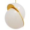 GloboStar® HUDSON 01554 Μοντέρνο Κρεμαστό Φωτιστικό Μπάλα Μονόφωτο 1 x E27 IP20 Λευκό Πλαστικό με Χρυσό Μέταλλο - Μ20 x Π20 x Υ25cm