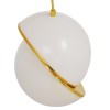 GloboStar® HUDSON 01554 Μοντέρνο Κρεμαστό Φωτιστικό Μπάλα Μονόφωτο 1 x E27 IP20 Λευκό Πλαστικό με Χρυσό Μέταλλο - Μ20 x Π20 x Υ25cm