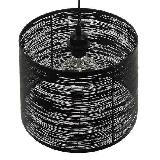 GLOBOSTAR® ACCADEMIA 01556 Μοντέρνο Κρεμαστό Φωτιστικό Οροφής με Ντουί 1 x E27 AC 220-240V IP20 - Μαύρο - Μ35 x Π35 x Υ25cm