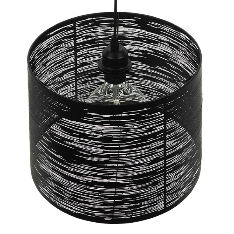 GLOBOSTAR® ACCADEMIA 01556 Μοντέρνο Κρεμαστό Φωτιστικό Οροφής με Ντουί 1 x E27 AC 220-240V IP20 - Μαύρο - Μ35 x Π35 x Υ25cm