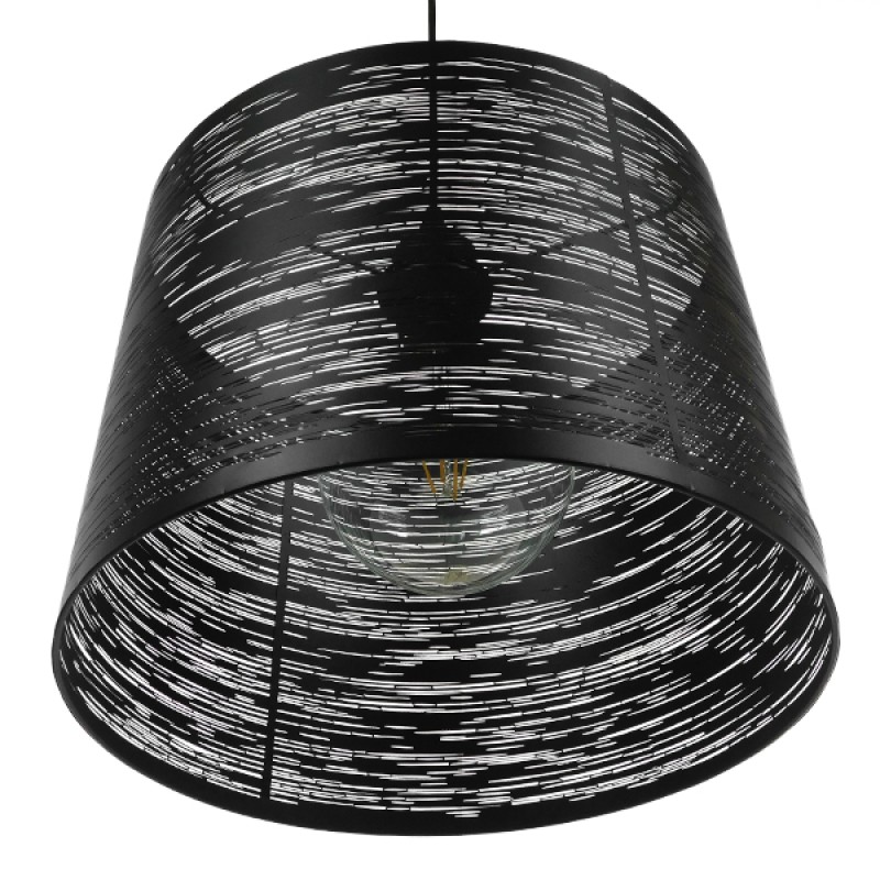 GLOBOSTAR® ACCADEMIA 01556 Μοντέρνο Κρεμαστό Φωτιστικό Οροφής με Ντουί 1 x E27 AC 220-240V IP20 - Μαύρο - Μ35 x Π35 x Υ25cm