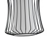 GloboStar® LILY 01559 Vintage Κρεμαστό Φωτιστικό Πλέγμα Μονόφωτο 1 x E27 IP20 Μαύρο Μέταλλο με Λευκό Ύφασμα - Μ25 x Π25 x Υ61cm