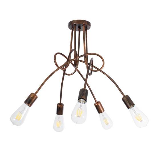 GloboStar® PAULELI 01564 Μοντέρνο Φωτιστικό Οροφής Πλέγμα Πολύφωτο 5 x E27 IP20 Χάλκινο Μέταλλο - Μ80 x Π80 x Υ40cm GloboStar® PAULELI 01564 Μοντέρνο Φωτιστικό Οροφής Πλέγμα Πολύφωτο 5 x E27 IP20 Χάλκινο Μέταλλο - Μ80 x Π80 x Υ40cm