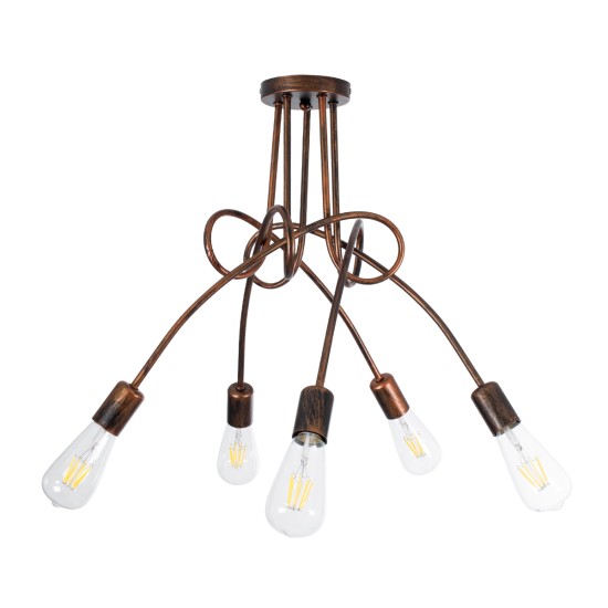 GloboStar® PAULELI 01564 Μοντέρνο Φωτιστικό Οροφής Πλέγμα Πολύφωτο 5 x E27 IP20 Χάλκινο Μέταλλο - Μ80 x Π80 x Υ40cm GloboStar® PAULELI 01564 Μοντέρνο Φωτιστικό Οροφής Πλέγμα Πολύφωτο 5 x E27 IP20 Χάλκινο Μέταλλο - Μ80 x Π80 x Υ40cm