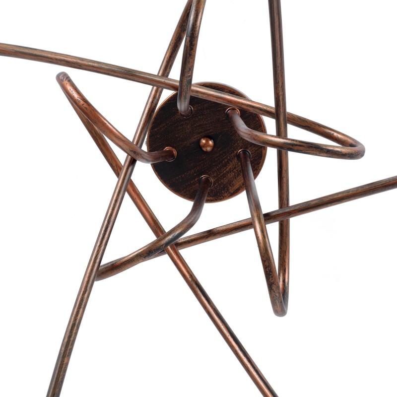 GloboStar® PAULELI 01564 Μοντέρνο Φωτιστικό Οροφής Πλέγμα Πολύφωτο 5 x E27 IP20 Χάλκινο Μέταλλο - Μ80 x Π80 x Υ40cm