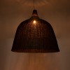 GloboStar® BAHAMAS 01569 Boho Κρεμαστό Φωτιστικό Καμπάνα Μονόφωτο 1 x E27 IP20 Καφέ Ξύλο - Μ90 x Π90 x Y90cm