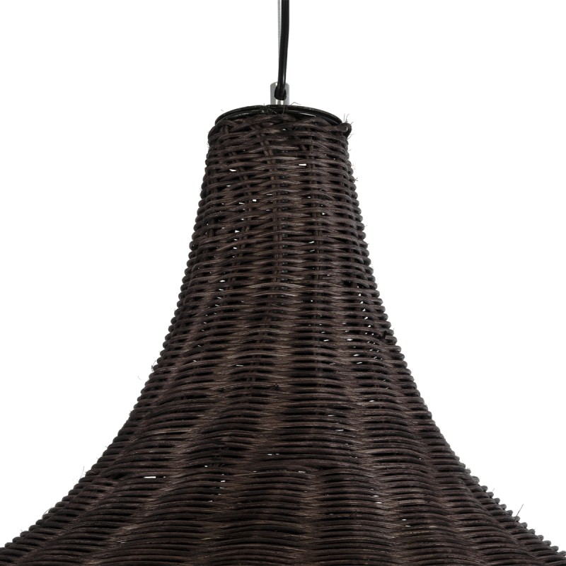 GloboStar® BAHAMAS 01569 Boho Κρεμαστό Φωτιστικό Καμπάνα Μονόφωτο 1 x E27 IP20 Καφέ Ξύλο - Μ90 x Π90 x Y90cm