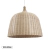 GloboStar® BAHAMAS 01570 Boho Κρεμαστό Φωτιστικό Καμπάνα Μονόφωτο 1 x E27 IP20 Μπεζ Ξύλο - Μ90 x Π90 x Y90cm