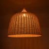 GloboStar® BAHAMAS 01570 Boho Κρεμαστό Φωτιστικό Καμπάνα Μονόφωτο 1 x E27 IP20 Μπεζ Ξύλο - Μ90 x Π90 x Y90cm