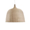 GloboStar® BAHAMAS 01570 Boho Κρεμαστό Φωτιστικό Καμπάνα Μονόφωτο 1 x E27 IP20 Μπεζ Ξύλο - Μ90 x Π90 x Y90cm