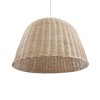 GloboStar® BAHAMAS 01570 Boho Κρεμαστό Φωτιστικό Καμπάνα Μονόφωτο 1 x E27 IP20 Μπεζ Ξύλο - Μ90 x Π90 x Y90cm