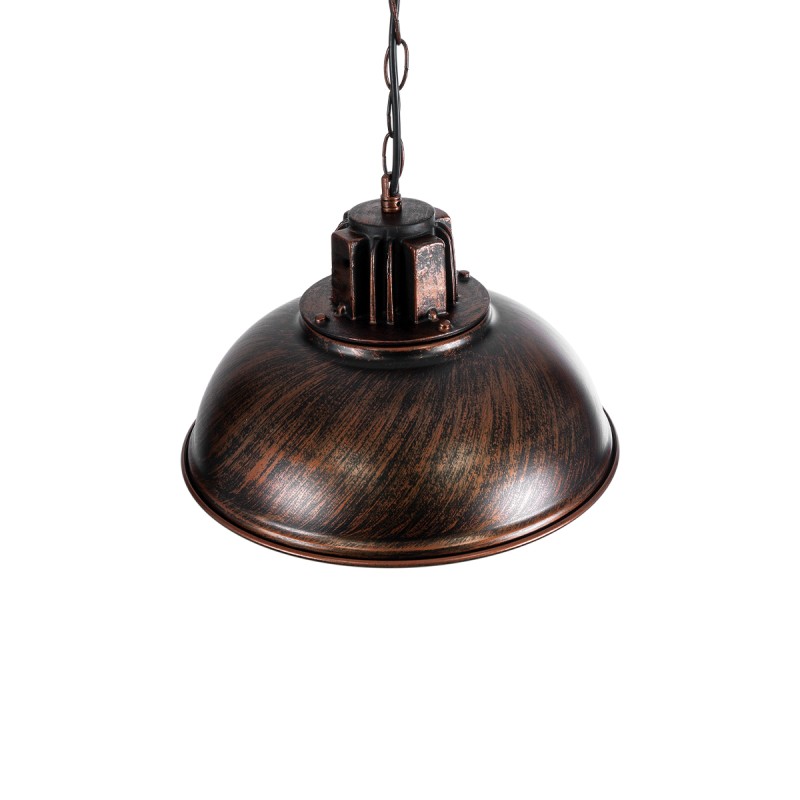 GloboStar® HARROW 01572 Vintage Κρεμαστό Φωτιστικό Kαμπάνα Μονόφωτο 1 x E27 IP20 Χάλκινο Μέταλλο - Μ33 x Π33 x Υ26cm