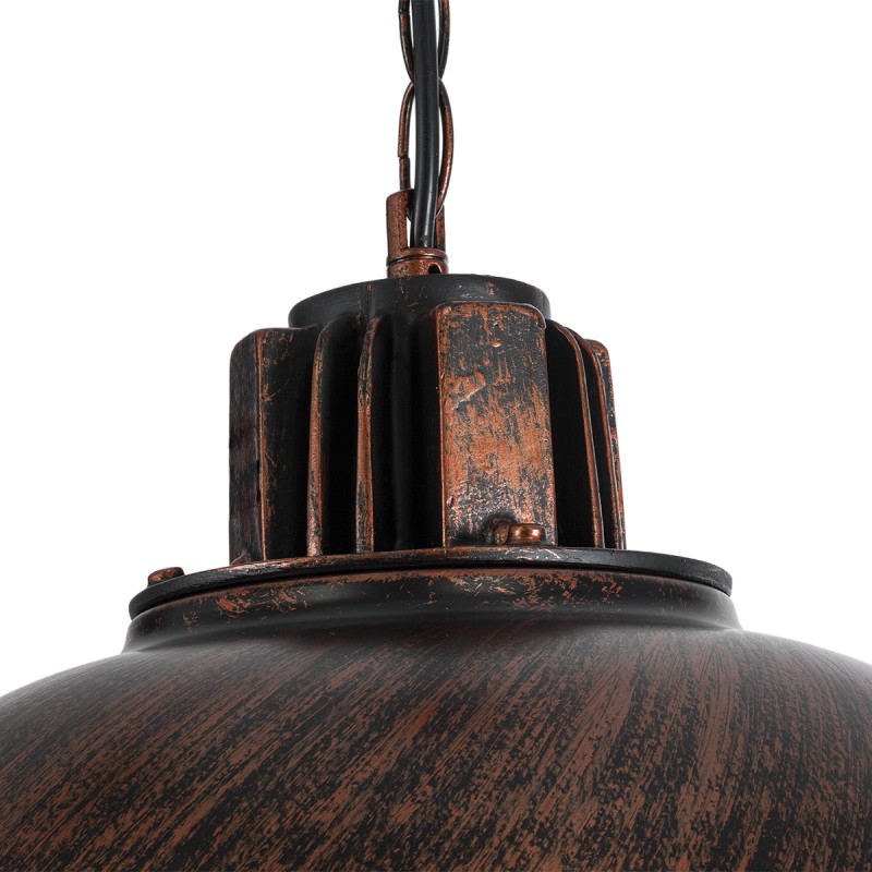 GloboStar® HARROW 01572 Vintage Κρεμαστό Φωτιστικό Kαμπάνα Μονόφωτο 1 x E27 IP20 Χάλκινο Μέταλλο - Μ33 x Π33 x Υ26cm