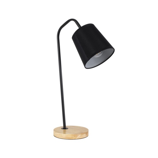 GloboStar® BARNABY 01573 Μοντέρνο Επιτραπέζιο Φωτιστικό Πορτατίφ Μονόφωτο 1 x E27 IP20 Μαύρο Μέταλλο, Μπεζ Ξύλο με Μαύρο Ύφασμα - Μ15 x Π33 x Υ48cm GloboStar® BARNABY 01573 Μοντέρνο Επιτραπέζιο Φωτιστικό Πορτατίφ Μονόφωτο 1 x E27 Μαύρο Μεταλλικό με Καπέλο και Ξύλινη Καφέ Βάση Καμπάνα Φ13 x Υ48cm