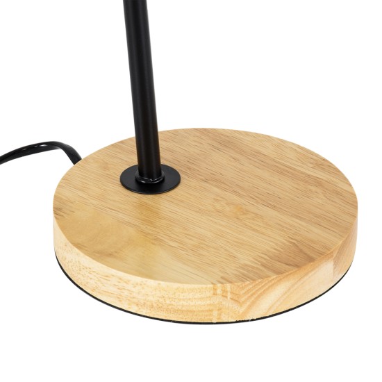 GloboStar® BARNABY 01573 Μοντέρνο Επιτραπέζιο Φωτιστικό Πορτατίφ Μονόφωτο 1 x E27 IP20 Μαύρο Μέταλλο, Μπεζ Ξύλο με Μαύρο Ύφασμα - Μ15 x Π33 x Υ48cm GloboStar® BARNABY 01573 Μοντέρνο Επιτραπέζιο Φωτιστικό Πορτατίφ Μονόφωτο 1 x E27 Μαύρο Μεταλλικό με Καπέλο και Ξύλινη Καφέ Βάση Καμπάνα Φ13 x Υ48cm