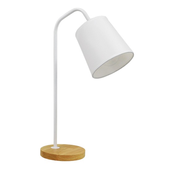GloboStar® BARNABY 01574 Μοντέρνο Επιτραπέζιο Φωτιστικό Πορτατίφ Μονόφωτο 1 x E27 IP20 Λευκό Μέταλλο, Μπεζ Ξύλο με Λευκό Ύφασμα - Μ15 x Π33 x Υ48cm GloboStar® BARNABY 01574 Μοντέρνο Επιτραπέζιο Φωτιστικό Πορτατίφ Μονόφωτο Λευκό Μεταλλικό με Καπέλο και Ξύλινη Καφέ Βάση Φ13 x Υ48cm