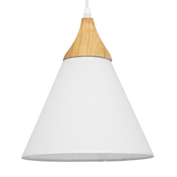 GLOBOSTAR® SHADE TEXTILE 01577 Μοντέρνο Κρεμαστό Φωτιστικό Οροφής με Ντουί 1 x E27 AC 220-240V IP20 - Λευκό & Μπεζ - Μ25 x Π25 x Υ30cm