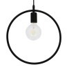 GloboStar® OMICRON 01578 Μοντέρνο Κρεμαστό Φωτιστικό Ανάρτηση Μονόφωτο 1 x E27 IP20 Μαύρο Μέταλλο - Μ33 x Π4 x Υ33cm