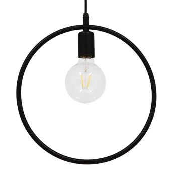 GLOBOSTAR® OMICRON 01578 Μοντέρνο Κρεμαστό Φωτιστικό Οροφής με Ντουί 1 x E27 AC 220-240V IP20 - Μαύρο - Μ33 x Π4 x Υ33cm