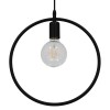 GloboStar® OMICRON 01578 Μοντέρνο Κρεμαστό Φωτιστικό Ανάρτηση Μονόφωτο 1 x E27 IP20 Μαύρο Μέταλλο - Μ33 x Π4 x Υ33cm