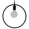 GloboStar® OMICRON 01578 Μοντέρνο Κρεμαστό Φωτιστικό Ανάρτηση Μονόφωτο 1 x E27 IP20 Μαύρο Μέταλλο - Μ33 x Π4 x Υ33cm