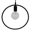 GloboStar® OMICRON 01578 Μοντέρνο Κρεμαστό Φωτιστικό Ανάρτηση Μονόφωτο 1 x E27 IP20 Μαύρο Μέταλλο - Μ33 x Π4 x Υ33cm