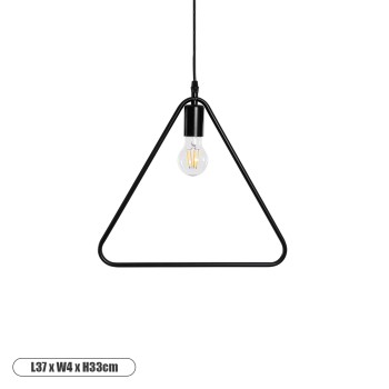 GLOBOSTAR® DELTA 01580 Μοντέρνο Κρεμαστό Φωτιστικό Οροφής με Ντουί 1 x E27 AC 220-240V IP20 - Μαύρο - Μ37 x Π4 x Υ33cm