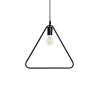 GloboStar® DELTA 01580 Μοντέρνο Κρεμαστό Φωτιστικό Ανάρτηση Μονόφωτο 1 x E27 IP20 Μαύρο Μέταλλο - Μ37 x Π4 x Υ33cm