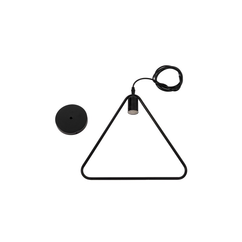 GloboStar® DELTA 01580 Μοντέρνο Κρεμαστό Φωτιστικό Ανάρτηση Μονόφωτο 1 x E27 IP20 Μαύρο Μέταλλο - Μ37 x Π4 x Υ33cm