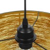 GloboStar® ACCADEMIA 01584 Μοντέρνο Κρεμαστό Φωτιστικό Καπέλο Μονόφωτο 1 x E27 IP20 Μαύρο & Χρυσό Μέταλλο - Μ35 x Π35 x Y25cm