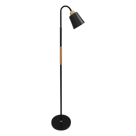 GLOBOSTAR® RIBBON 01585 Μοντέρνο Επιδαπέδιο Φωτιστικό με Ντουί 1 x E27 AC 220-240V IP20 - Μαύρο & Μπεζ - Μ13 x Π13 x Υ164cm