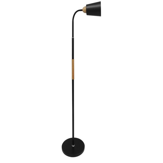 GLOBOSTAR® RIBBON 01585 Μοντέρνο Επιδαπέδιο Φωτιστικό με Ντουί 1 x E27 AC 220-240V IP20 - Μαύρο & Μπεζ - Μ13 x Π13 x Υ164cm