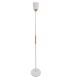 GloboStar® RIBBON 01586 Μοντέρνο Επιδαπέδιο Φωτιστικό Μονόφωτο 1 x E27 IP20 Λευκό Μέταλλο με Μπεζ Ξύλο - Μ13 x Π13 x Υ164cm