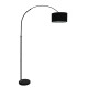 GloboStar® IMPERIAL 01587 Μοντέρνο Επιδαπέδιο Φωτιστικό Μονόφωτο 1 x E27 IP20 Μαύρο Μέταλλο, Μαύρο Ύφασμα με Μαύρο Μάρμαρο - Μ38 x Π38 x Υ172cm