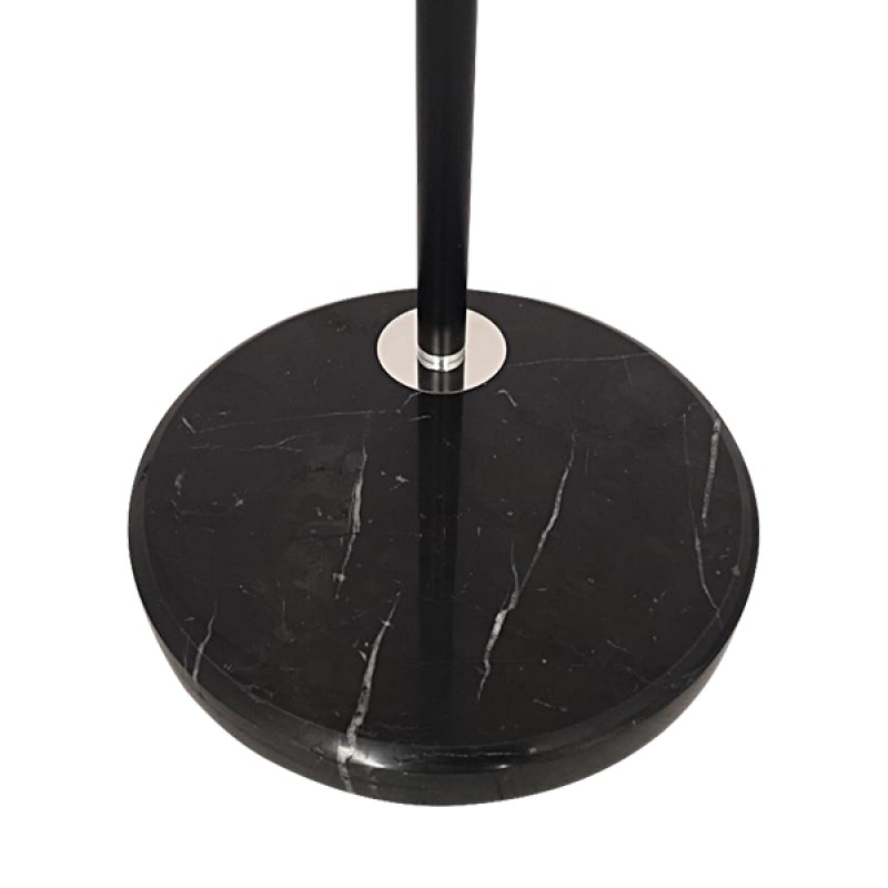 GloboStar® IMPERIAL 01587 Μοντέρνο Επιδαπέδιο Φωτιστικό Μονόφωτο 1 x E27 IP20 Μαύρο Μέταλλο, Μαύρο Ύφασμα με Μαύρο Μάρμαρο - Μ38 x Π38 x Υ172cm