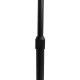 GloboStar® IMPERIAL 01587 Μοντέρνο Επιδαπέδιο Φωτιστικό Μονόφωτο 1 x E27 IP20 Μαύρο Μέταλλο, Μαύρο Ύφασμα με Μαύρο Μάρμαρο - Μ38 x Π38 x Υ172cm