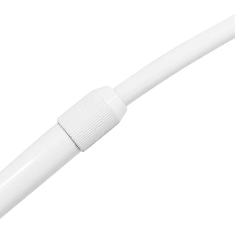 GloboStar® IMPERIAL 01588 Μοντέρνο Επιδαπέδιο Φωτιστικό Μονόφωτο 1 x E27 IP20 Λευκό Μέταλλο, Λευκό Ύφασμα με Γκρι Μάρμαρο - Μ34 x Π34 x Υ172cm