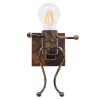 GloboStar® LITTLE MAN 01592 Μοντέρνο Επιτοίχιο Φωτιστικό Απλίκα Μονόφωτο 1 x E27 IP20 Χάλκινο Μέταλλο - Μ12 x Π19 x Υ17cm