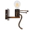 GloboStar® LITTLE MAN 01592 Μοντέρνο Επιτοίχιο Φωτιστικό Απλίκα Μονόφωτο 1 x E27 IP20 Χάλκινο Μέταλλο - Μ12 x Π19 x Υ17cm