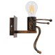 GloboStar® LITTLE MAN 01592 Μοντέρνο Επιτοίχιο Φωτιστικό Απλίκα Μονόφωτο 1 x E27 IP20 Χάλκινο Μέταλλο - Μ12 x Π19 x Υ17cm GloboStar® LITTLE MAN 01592 Μοντέρνο Επιτοίχιο Φωτιστικό Απλίκα Μονόφωτο 1 x E27 IP20 Χάλκινο Μέταλλο - Μ12 x Π19 x Υ17cm
