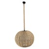 GloboStar® MANDALA 01593 Vintage Κρεμαστό Φωτιστικό Μπάλα Μονόφωτο 1 x E27 IP20 Μπεζ Σχοινί - Μ60 x Π60 x Υ45cm