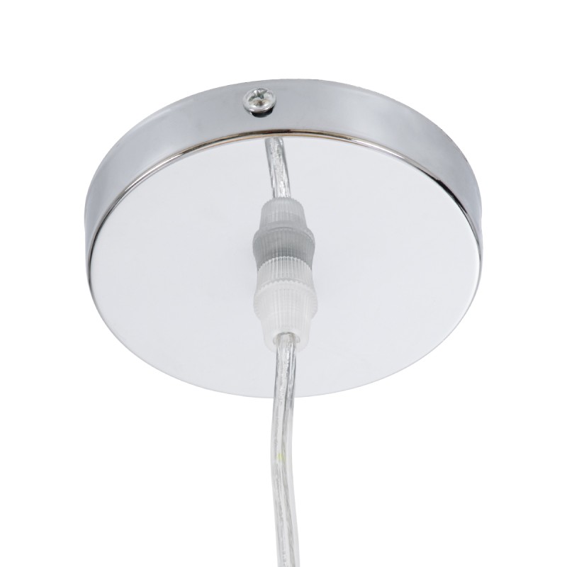 GloboStar® CHEOPE 01599 Boho Κρεμαστό Φωτιστικό Πλέγμα Μονόφωτο 1 x E27 IP20 Μπεζ Ξύλο με Μπεζ Rattan - Μ45 x Π45 x Y35cm