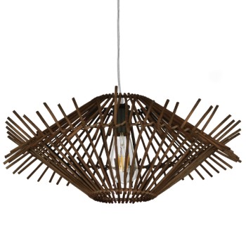 GLOBOSTAR® SASSO 01602 Boho Κρεμαστό Φωτιστικό Οροφής με Ντουί 1 x E27 AC 220-240V IP20 - Καφέ - Μ50 x Π50 x Y23cm