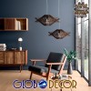 GloboStar® SASSO 01602 Boho Κρεμαστό Φωτιστικό Πλέγμα Μονόφωτο 1 x E27 IP20 Καφέ Ξύλο - Μ50 x Π50 x Y23cm
