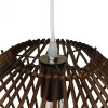GloboStar® SASSO 01602 Boho Κρεμαστό Φωτιστικό Πλέγμα Μονόφωτο 1 x E27 IP20 Καφέ Ξύλο - Μ50 x Π50 x Y23cm