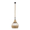 GloboStar® KUBRIC 01605 Boho Κρεμαστό Φωτιστικό Καμπάνα Μονόφωτο 1 x E27 IP20 Μπεζ Σχοινί - Μ30 x Π30 x Y40cm
