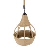 GloboStar® KUBRIC 01605 Boho Κρεμαστό Φωτιστικό Καμπάνα Μονόφωτο 1 x E27 IP20 Μπεζ Σχοινί - Μ30 x Π30 x Y40cm